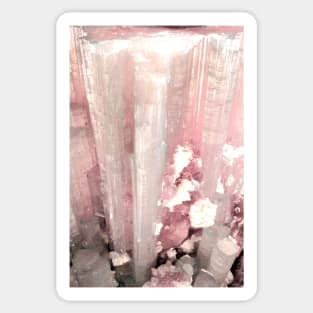 PINK ROCK CRYSTAL MARBLE ABSTRACT SILVER DESIGN Sticker